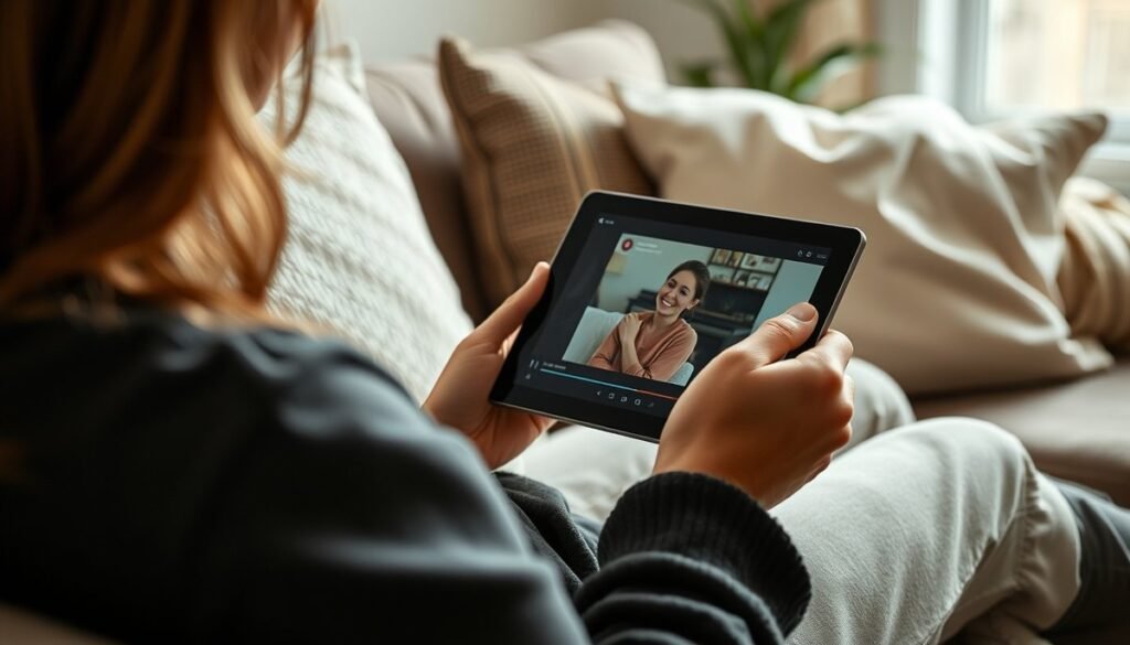 64GB tablet being used for basic streaming activities in comfortable home environment Es suficiente una tablet de 64 GB para un uso basico